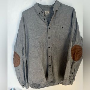 J CREW WORK BUTTON DOWN WITH ELBOW PATCHES